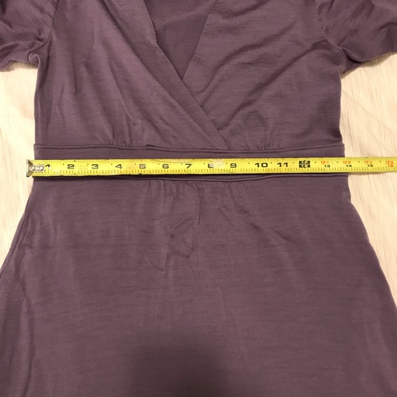 Ibex 100% Merino Wool Purple Wrap Dress with Pockets Size Small - Picture 7 of 8